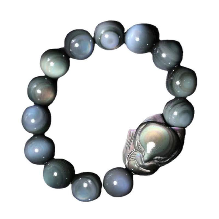 Bracelet de guérison positif en obsidienne arc-en-ciel Buddha Stones