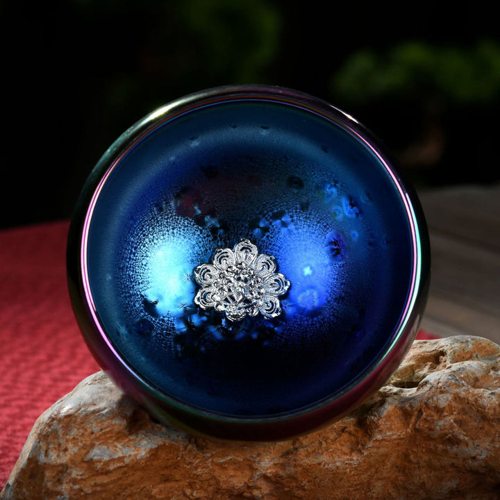 Buddha Stones Lotus Dragon Phénix Poisson Koi Paon Chinois Jianzhan Incrusté Four Changement Tasse à Thé en Céramique Tasse à Thé Kung Fu