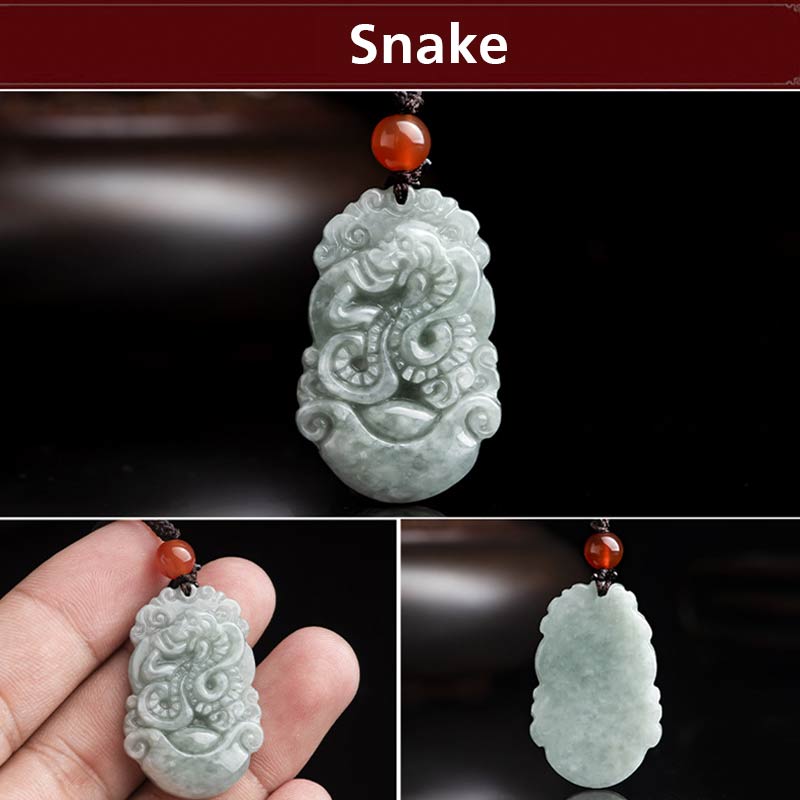 Collier avec pendentif en jade naturel et Buddha Stones représentant les 12 signes du zodiaque chinois - image 12
