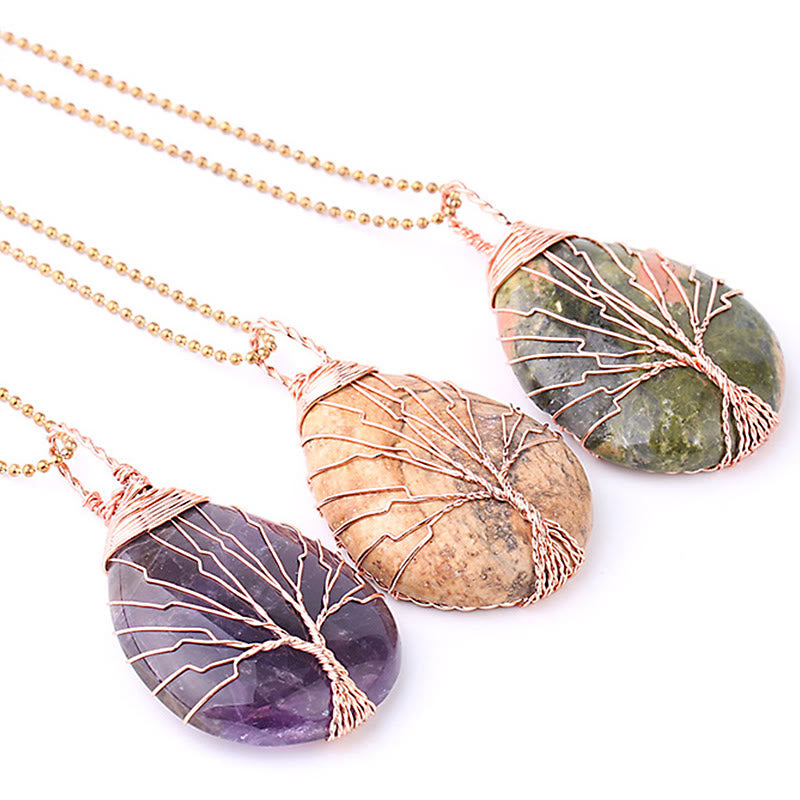 Collier pendentif en cristal de quartz naturel avec énergie de guérison de l'arbre de vie en Buddha Stones - image 25