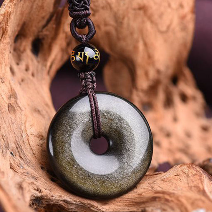 Collier de protection en obsidienne tibétaine Buddha Stones