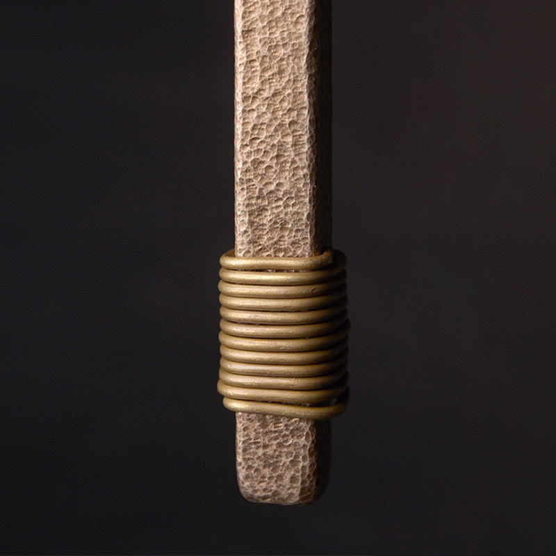 Collier pendentif en laiton et cuivre texturé style vintage avec Buddha Stones, symbole de richesse. - image 4