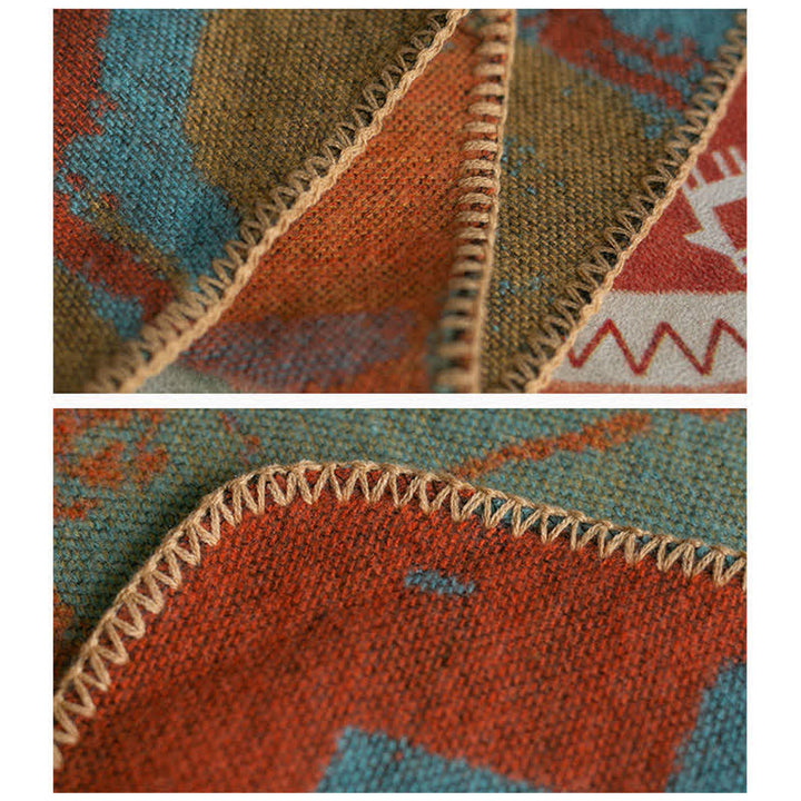 Écharpe châle orange tibétain chaud