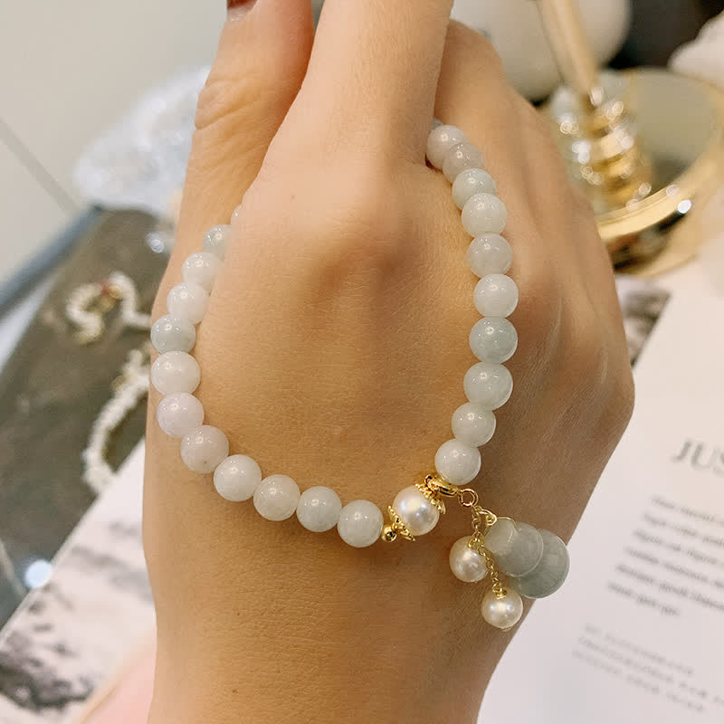 Bracelet de prospérité et de chance en perles de jade naturelles Buddha Stones