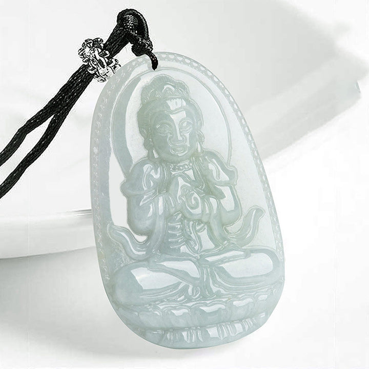 Collier pendentif en jade avec Buddha Stones et zodiaque chinois - Chèvre/Singe - image 13