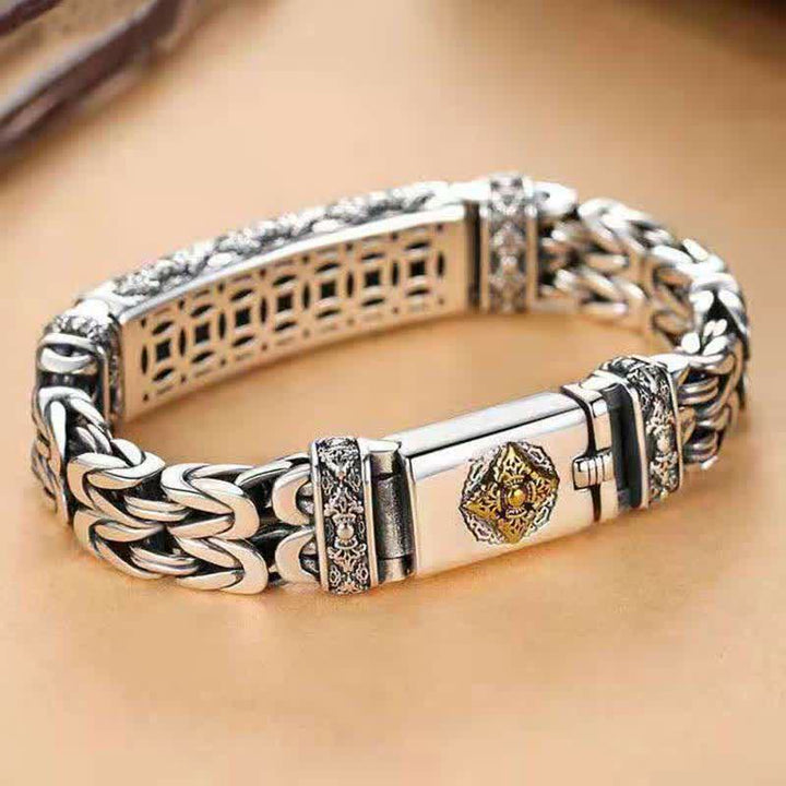 Bracelet d'équilibre en cuivre tressé torsadé Vajra Dorje Buddha Stones