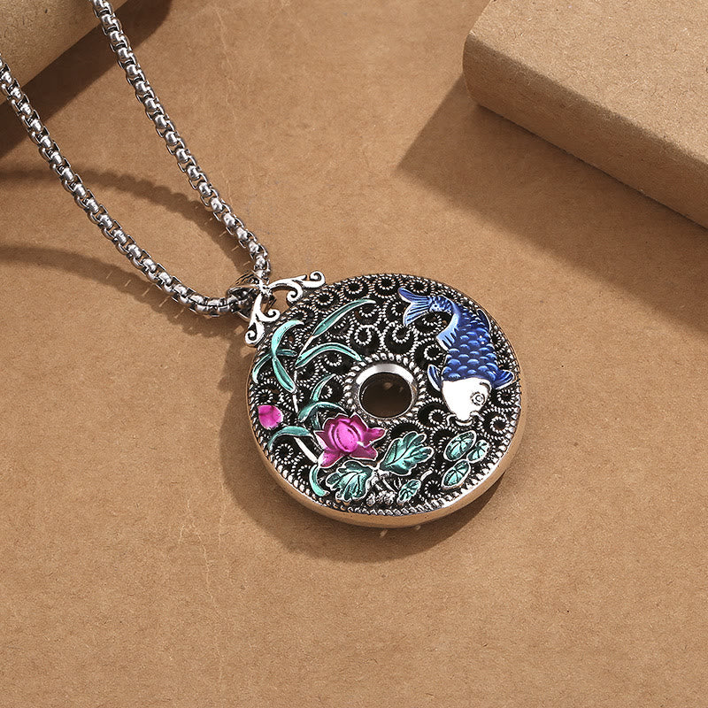 Collier pendentif Buddha Stones Koi Fish Lotus Peace Buckle Fu Character Wealth Luck - image 2