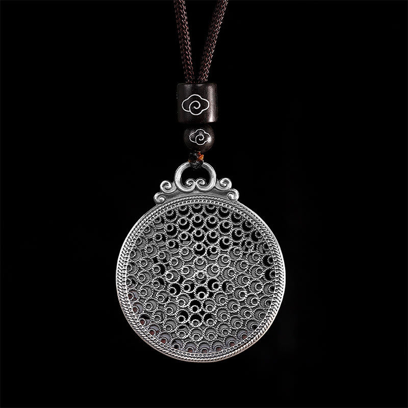 Collier avec pendentif de protection porte-bonheur Phoenix en argent sterling 990 Buddha Stones