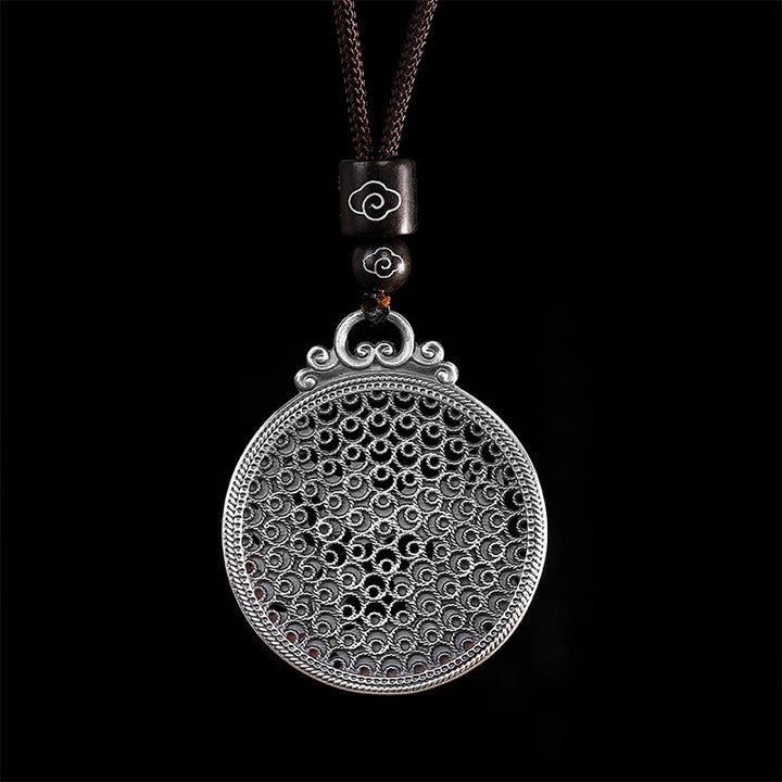 Collier avec pendentif de protection porte-bonheur Phoenix en argent sterling 990 Buddha Stones