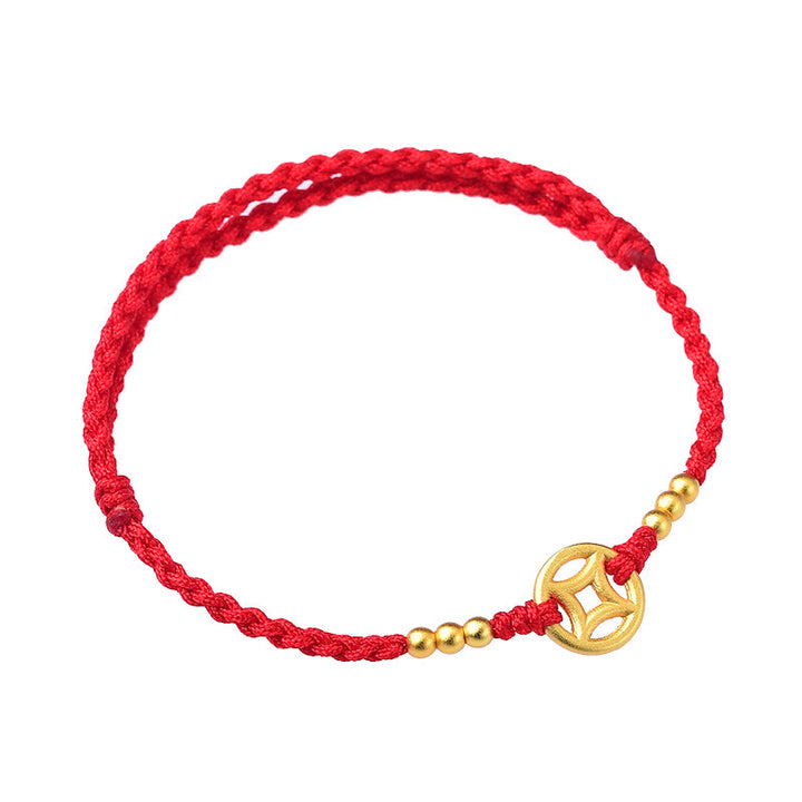 Bracelet de cheville tressé en cuivre avec Buddha Stones