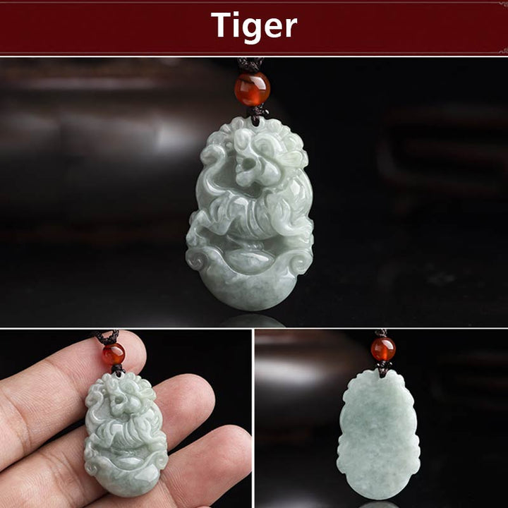 Collier avec pendentif en jade naturel et Buddha Stones représentant les 12 signes du zodiaque chinois - image 9