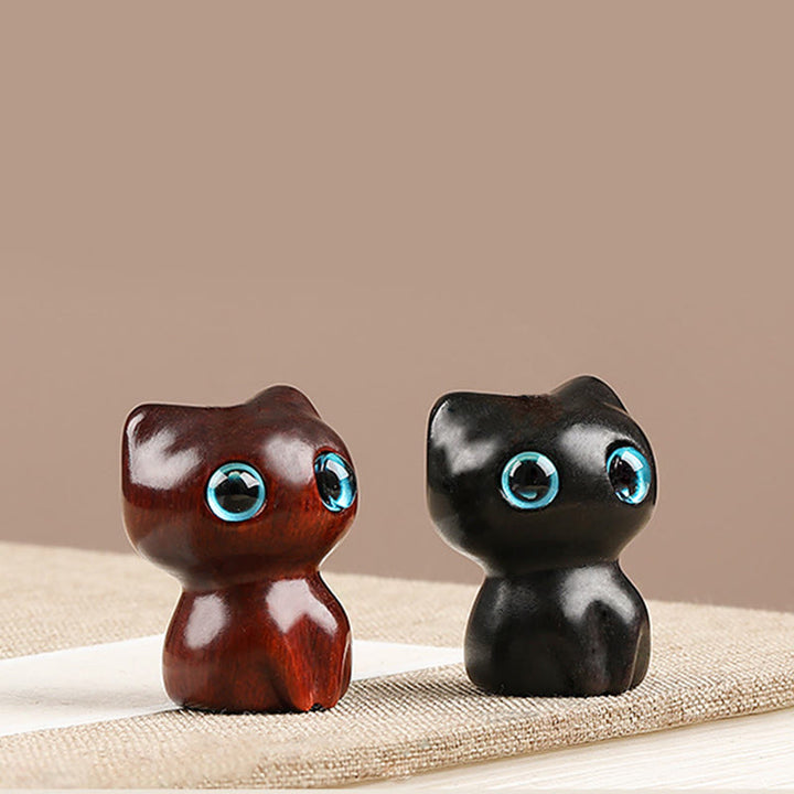 Porte Buddha Stones, mini petite feuille de bois de santal rouge, bois d'ébène, chat porte-bonheur, joli chaton, paix, décoration à suspendre pour téléphone - image 18