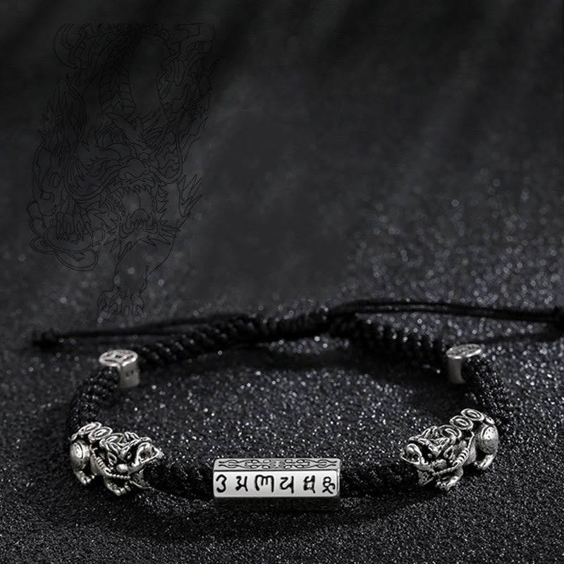 Bracelet en cuivre Feng Shui avec double PiXiu et Buddha Stones Om Mani Padme Hum - image 13