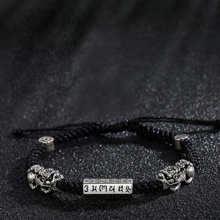Bracelet en cuivre Feng Shui avec double PiXiu et Buddha Stones Om Mani Padme Hum - image 13