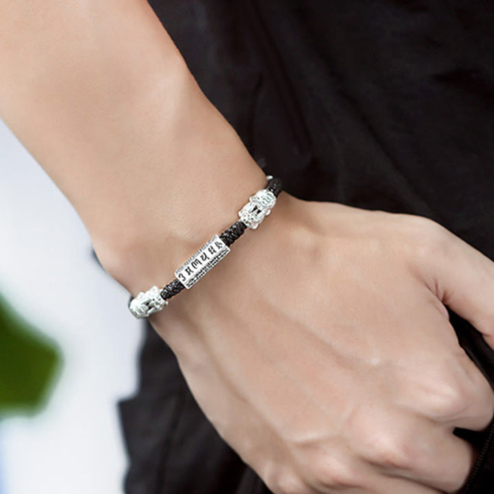 Bracelet en cuivre Feng Shui avec double PiXiu et Buddha Stones Om Mani Padme Hum - image 9