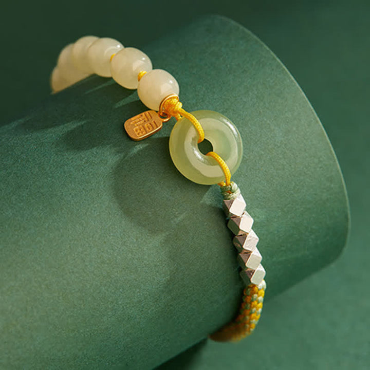 Bracelet porte-bonheur en perles de jade Hetian en argent sterling 925 Buddha Stones