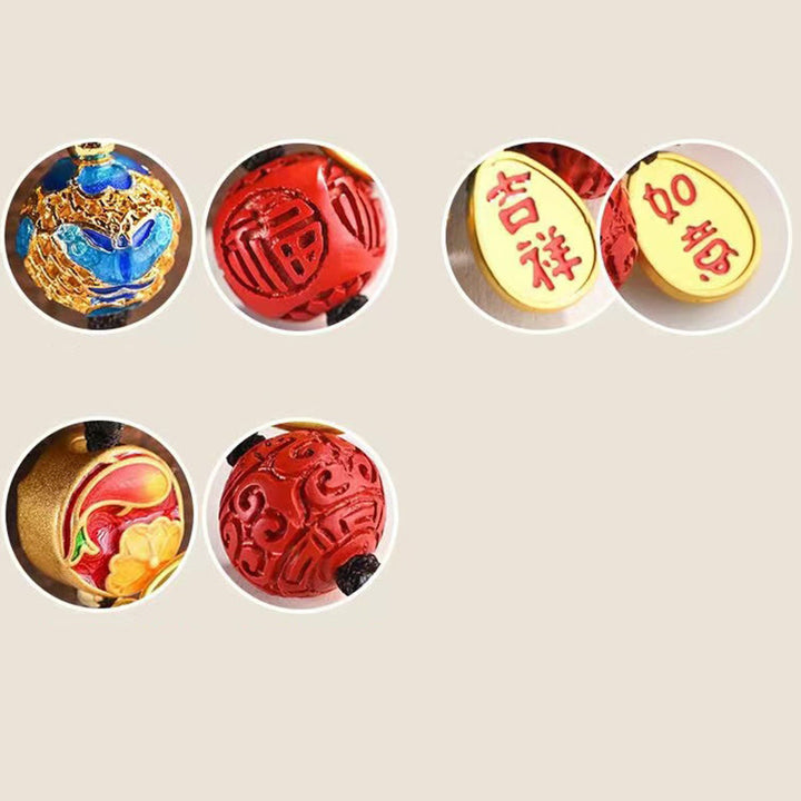 Porte-clés porte-bonheur Ruyi avec les Buddha Stones Fu