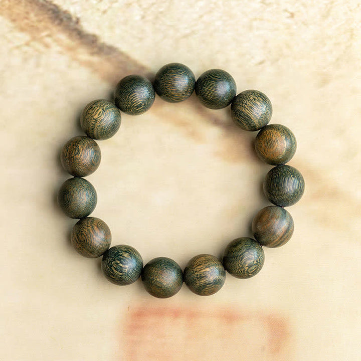 Bracelet Tibétain apaisant en bois de santal vert