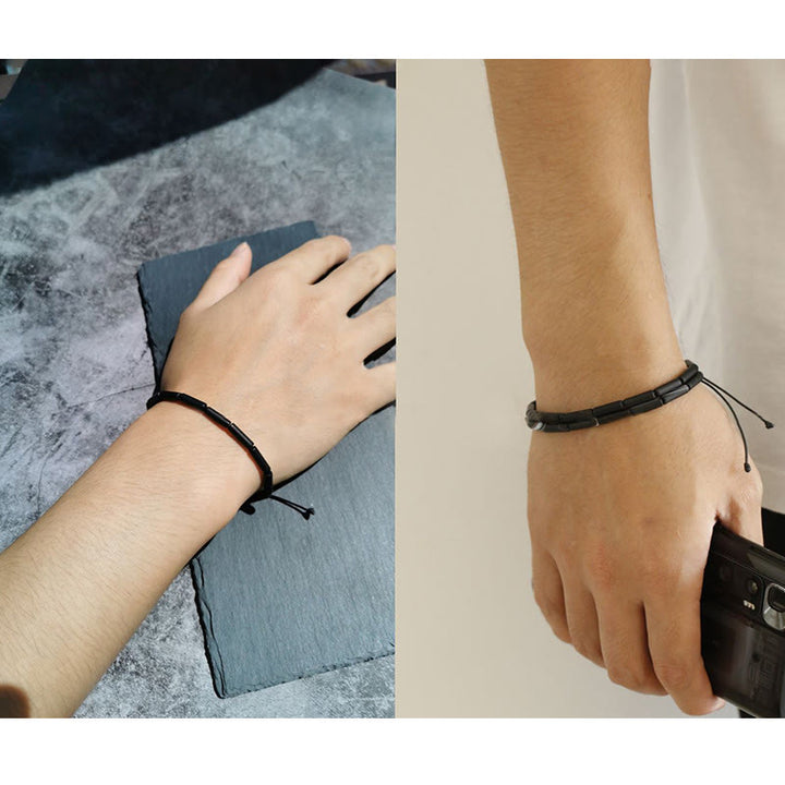 Bracelet de protection et de soutien en perles d'onyx noir Buddha Stones