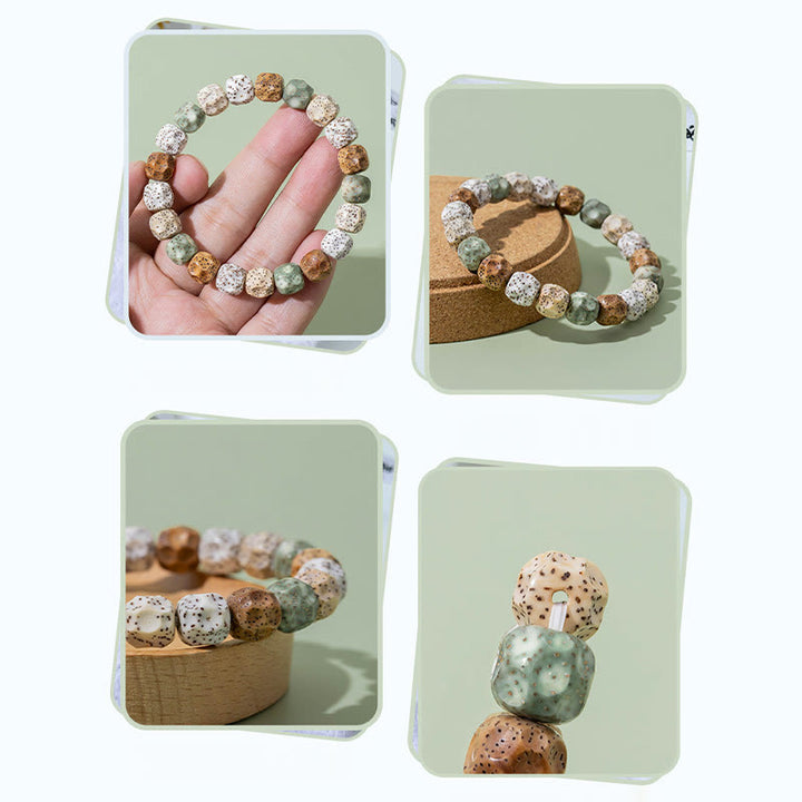 Bracelet de richesse et de bon augure en Buddha Stones naturelles et colorées