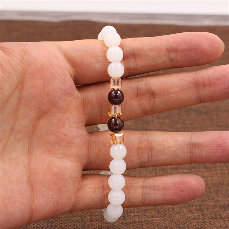 Bracelet de protection en jade blanc naturel Buddha Stones