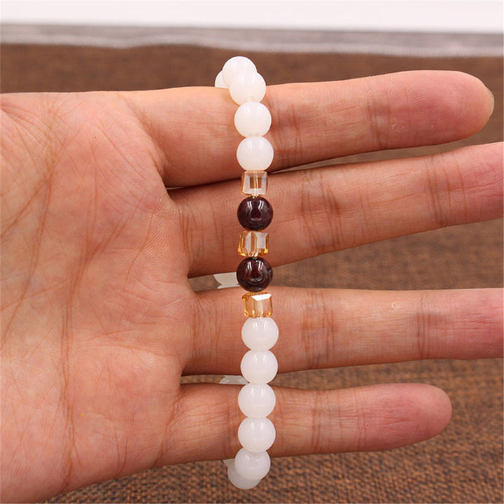 Bracelet de protection en jade blanc naturel Buddha Stones