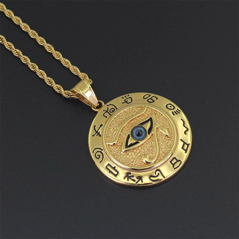 Collier pendentif de protection œil d'Horus en Buddha Stones