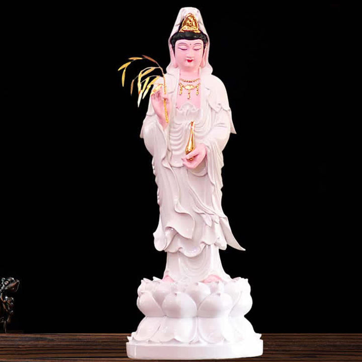 Figurine de Bodhisattva Avalokitesvara de Chenrezig Statue en résine Harmony Décoration de la maison - Blanc - image 6