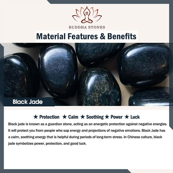 Buddha Stones pendentif de protection en jade noir naturel avec motif de dent de dragon du zodiaque chinois - image 10