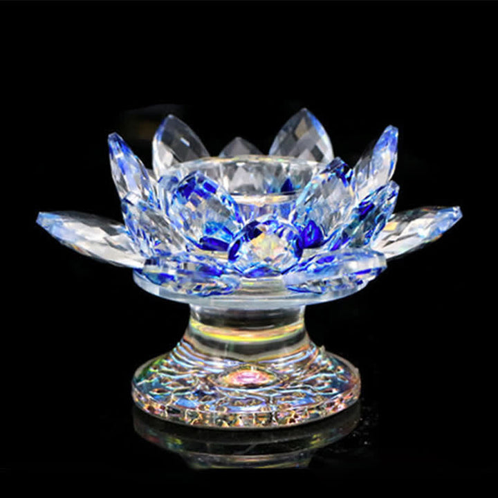 Bougeoir en cristal en forme de fleur de lotus pour la maison ou le bureau