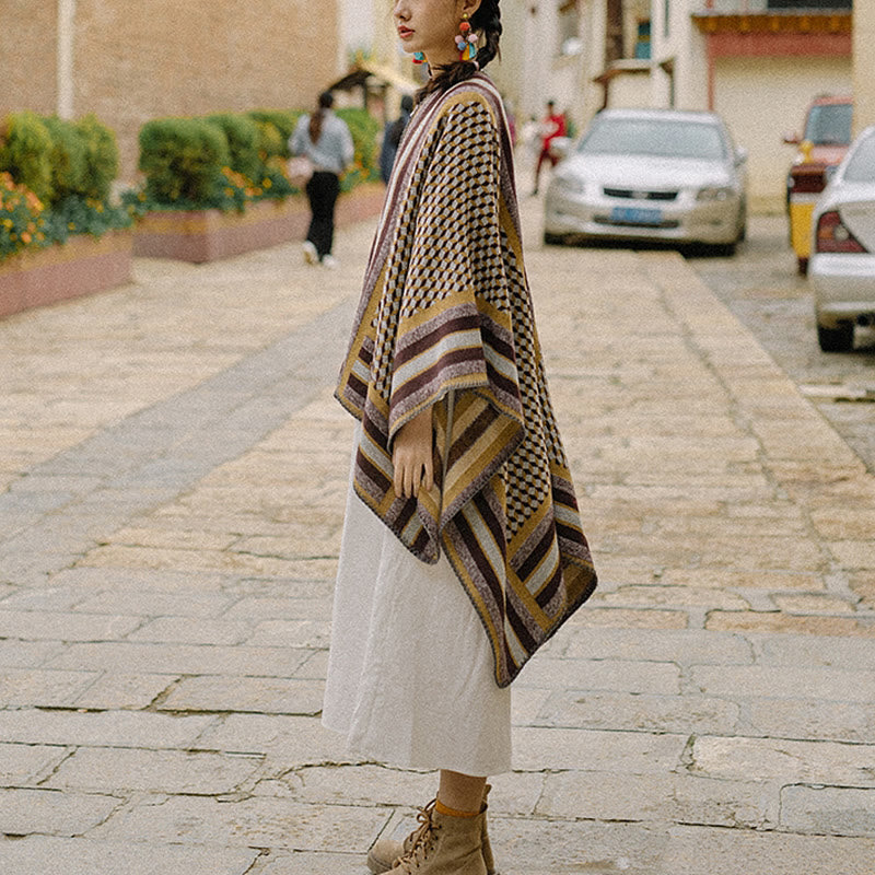 Châle tibétain en Buddha Stones , motif classique, écharpe de voyage confortable et chaude pour l'hiver - image 4