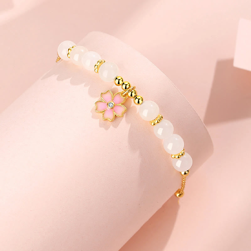 Bracelet de protection en argent sterling 925 et jade blanc Hetian Buddha Stones