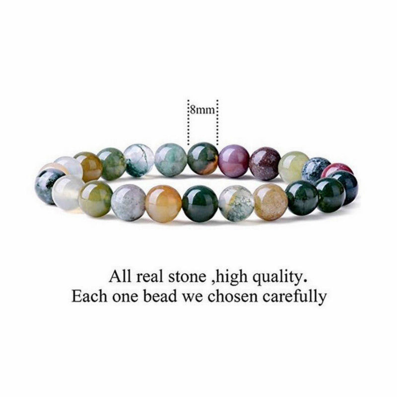 Bracelet de yoga porte-bonheur en perles d'agate indiennes Buddha Stones