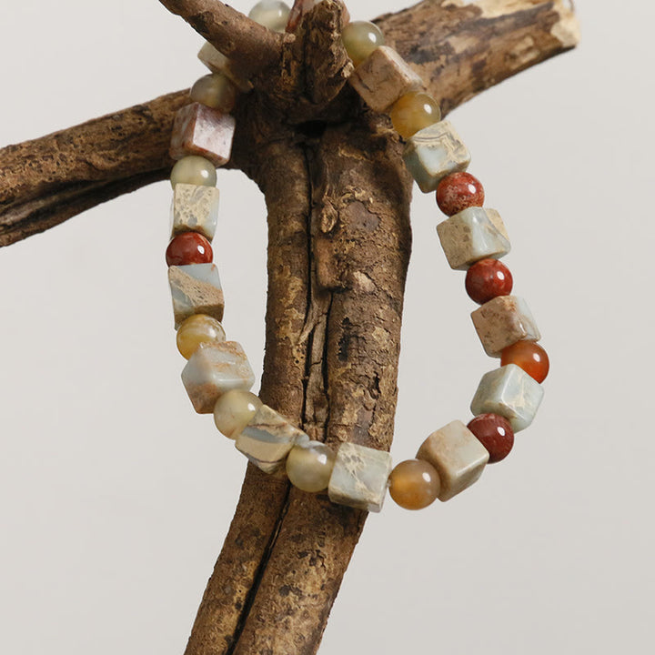 Bracelet de protection en agate et jaspe en Buddha Stones