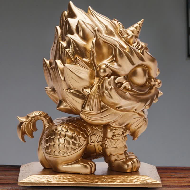 Statue de lion en Buddha Stones en résine résistante pour décoration de maison ou de bureau - image 6