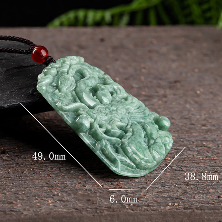 Buddha Stones en jade et dragon du zodiaque chinois