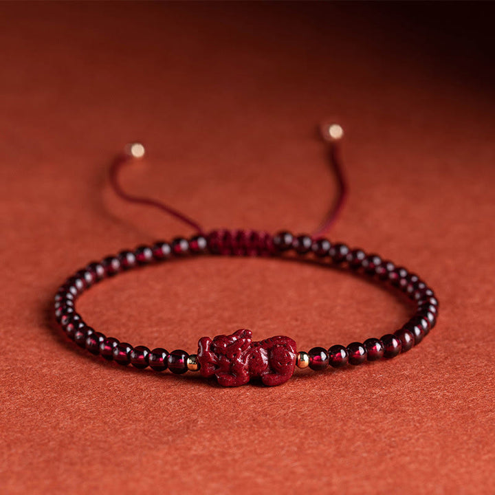 Bracelet en corde de bénédiction calme PiXiu Buddha Stones
