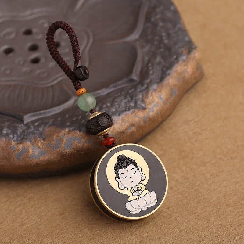 Porte-clés de voiture en bois d'ébène, Buddha Stones , bois de rose, Avalokitesvara Om Mani Padme Hum, décoration
