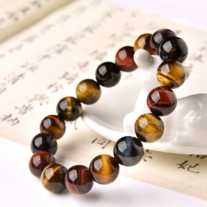 Bracelet de protection positive en œil de tigre naturel Buddha Stones
