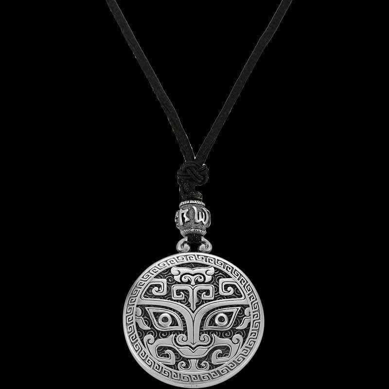 Collier pendentif porte-bonheur Feng Shui, créature mythologique Taotie