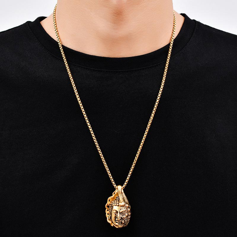 Collier puissant mi-bouddha mi-diable en Buddha Stones
