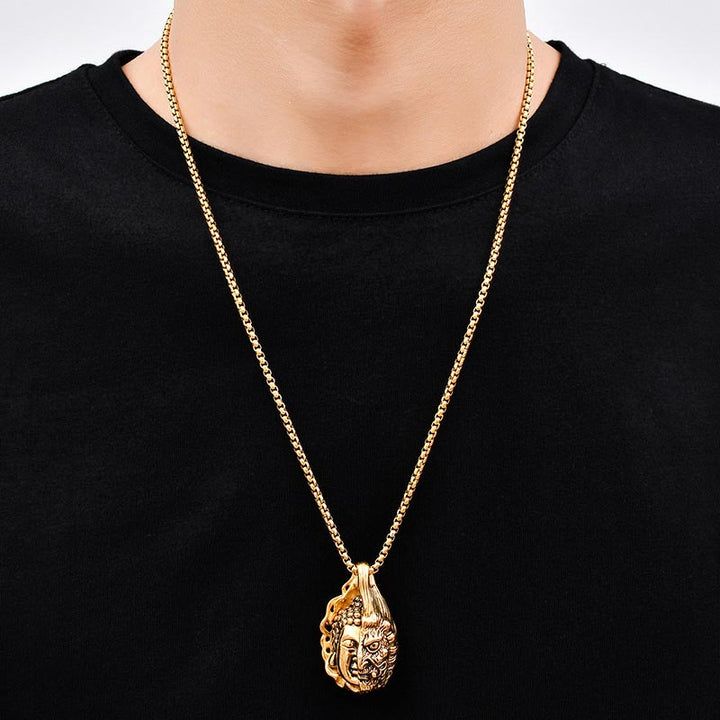 Collier puissant mi-bouddha mi-diable en Buddha Stones