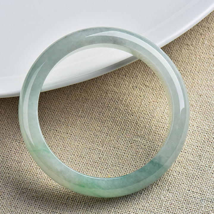Bracelet jonc en jade naturel, porte-bonheur, guérison et prospérité - image 1
