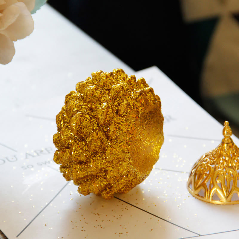 Mini brûleur d'encens à motif de pomme de pin doré pour rituels spirituels, décoration de table pour la maison