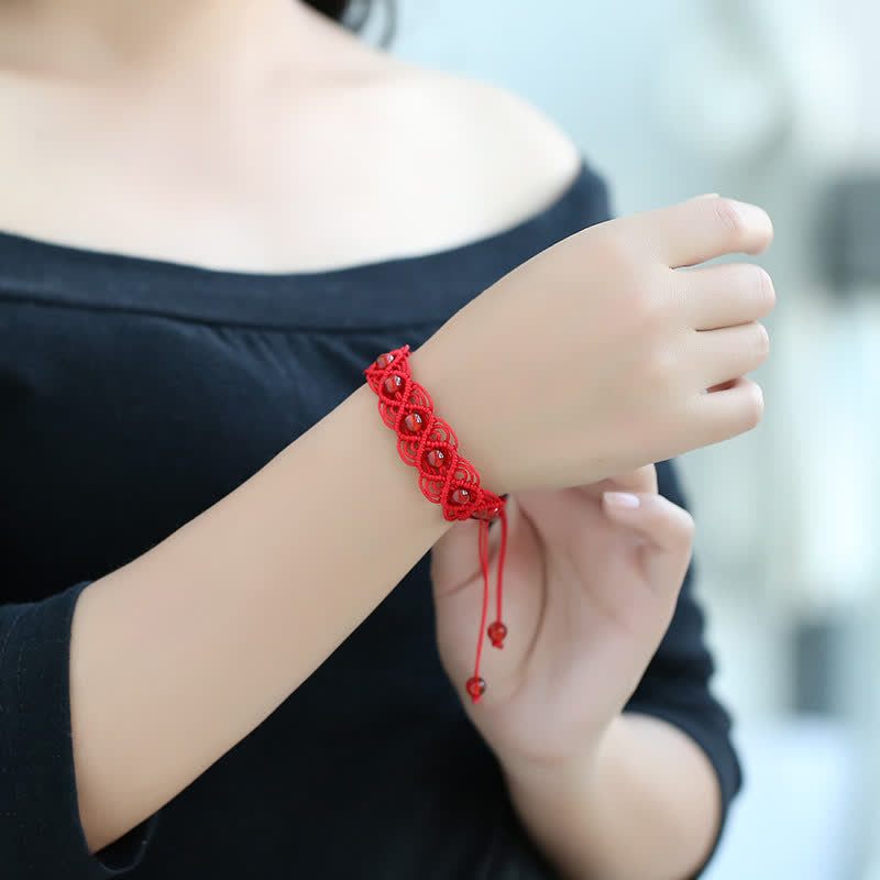 Bracelet de confiance en agate rouge et Buddha Stones