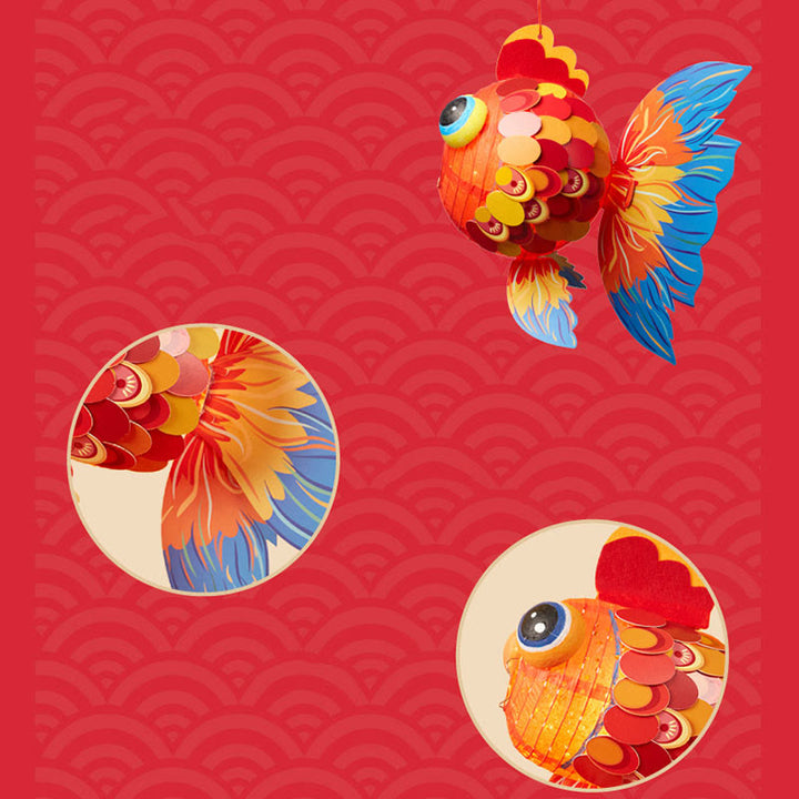 Lanterne en papier en forme de poisson Koi porte-bonheur en Buddha Stones pour décoration de fête de la mi-automne