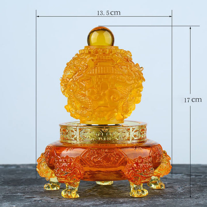 Buddha Stones Feng Shui Dragon de Bon augure Fait à la Main Cristal Liuli Pièce d'Art Rotative Décoration de Bureau à Domicile Chanceuse - image 10