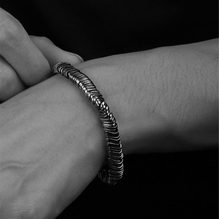 Bracelet chaîne de guérison de richesse au design torsadé vintage en argent sterling 925 Buddha Stones - image 7