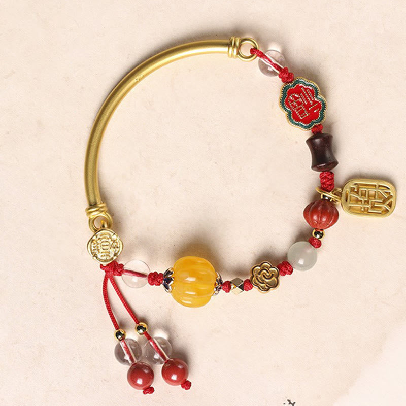 Bracelet tibétain en Buddha Stones , nuages de bon augure, fortune, bonheur, richesse, chance