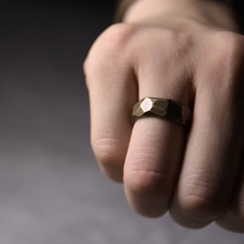 Bague de richesse en cuivre au design simple et tibétain avec Buddha Stones - image 11